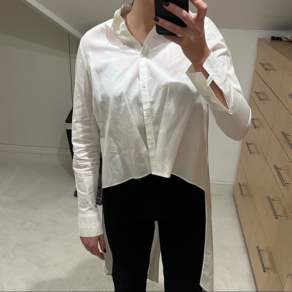 White High Low Button Down - image 1
